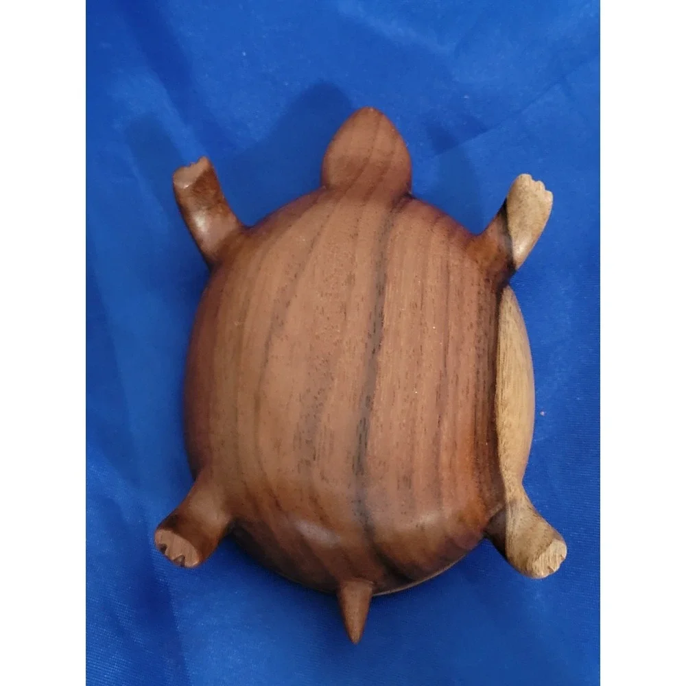 Wood Turtle Shaped Trinket Box Handcrafted Fair Trade  Egypt Dalbergia Sisso